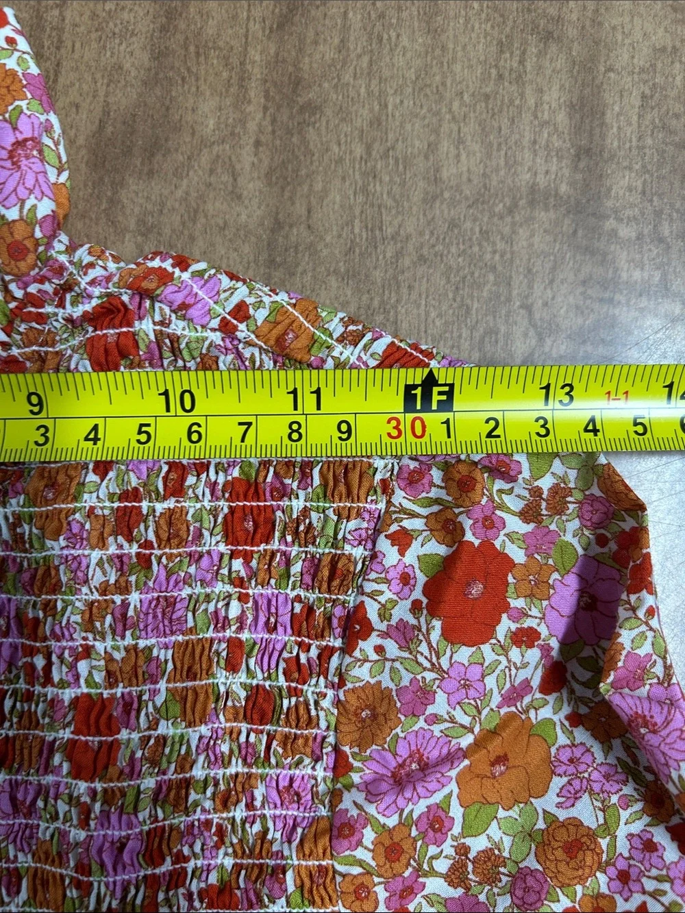 TUCKERNUCK Blushing Bouquet Short Sleeve Rowan Smocked Blouse S Peasant Boho